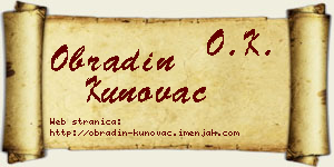 Obradin Kunovac vizit kartica